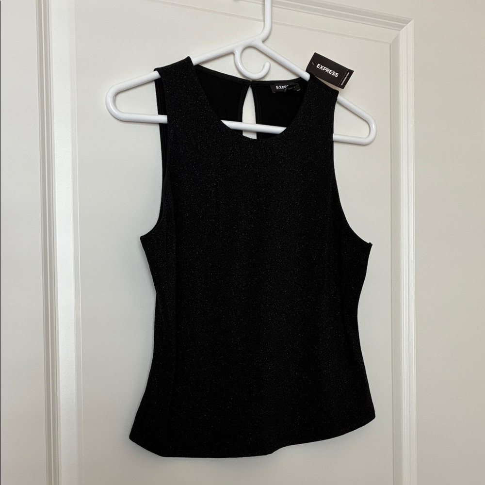Express Sparkle Black Tank Top